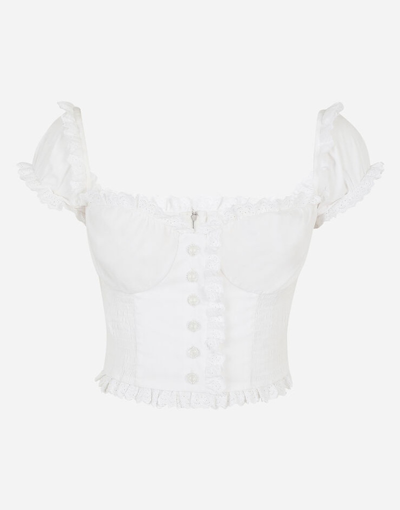 Poplin top with ruched details 1