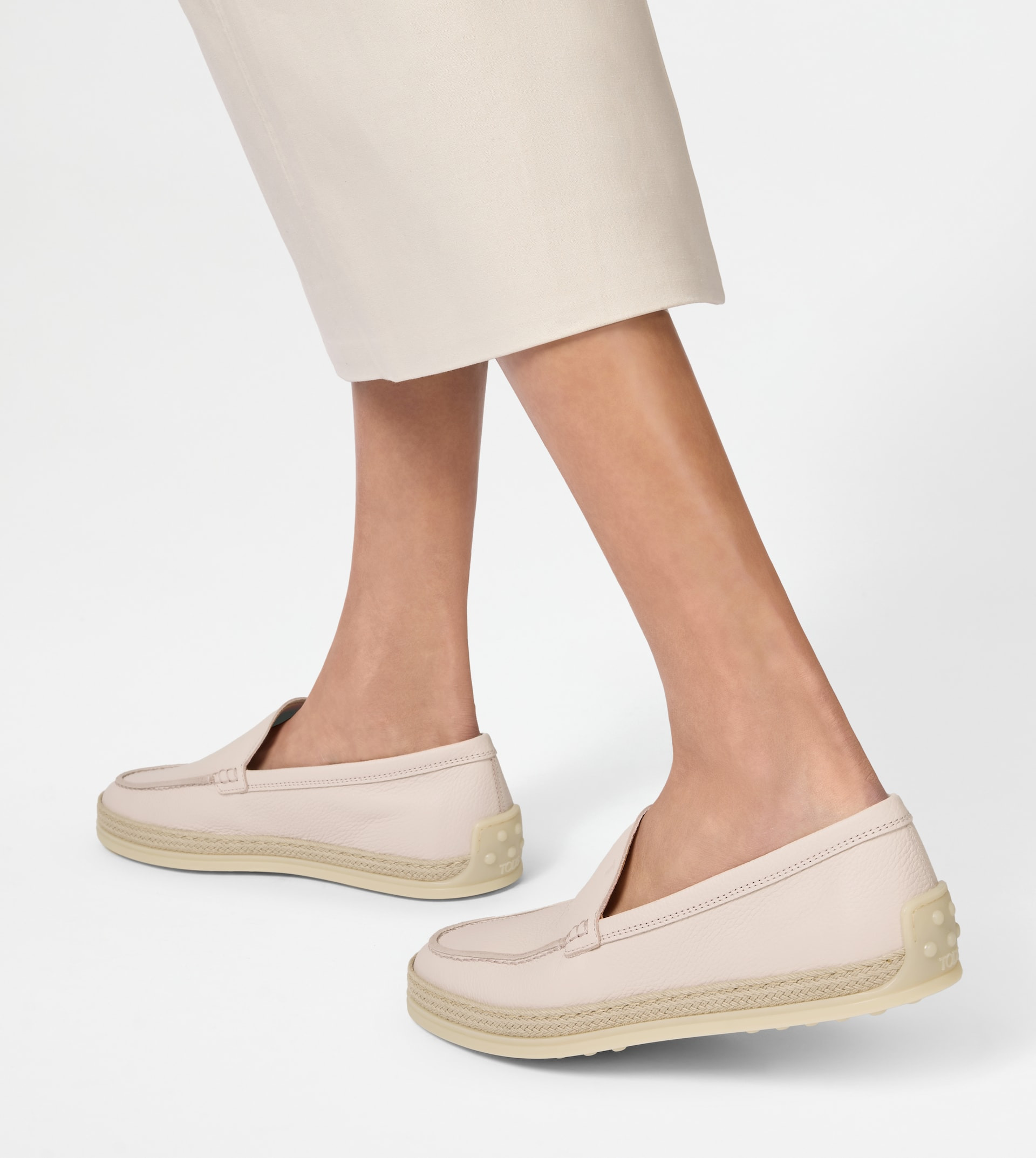 SLIPPER LOAFERS IN LEATHER - PINK - 6