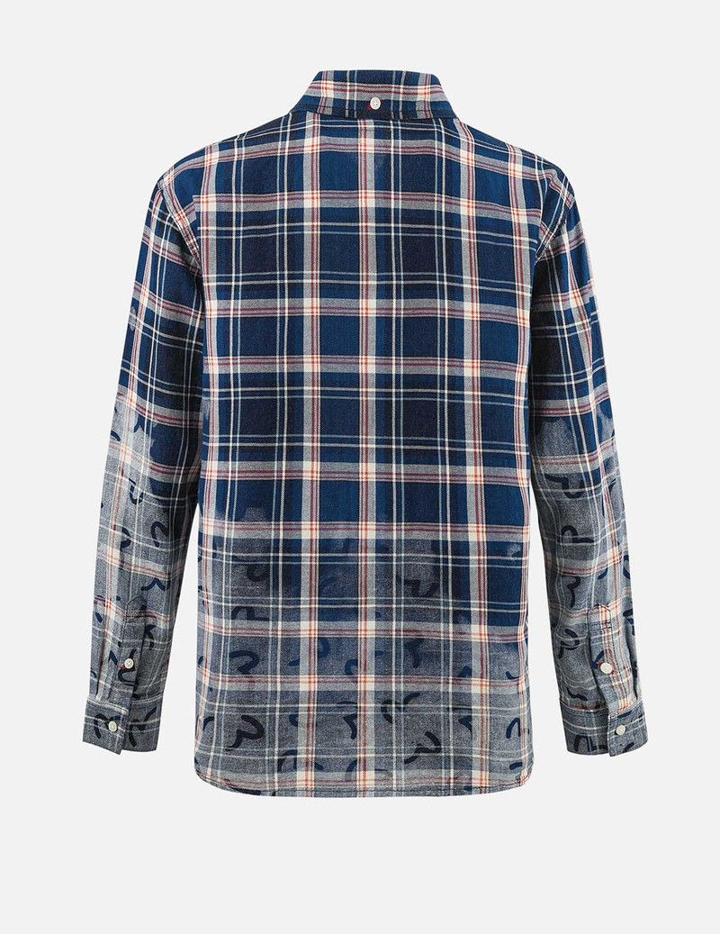 EVISU Allover Seagull Print Relax Fit Check Shirt outlook