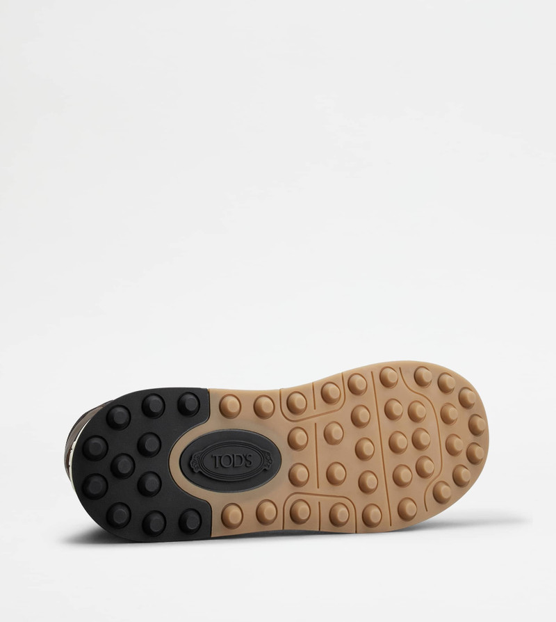 TOD'S HI-TOP SNEAKERS IN SUEDE AND SMOOTH LEATHER - BROWN 5