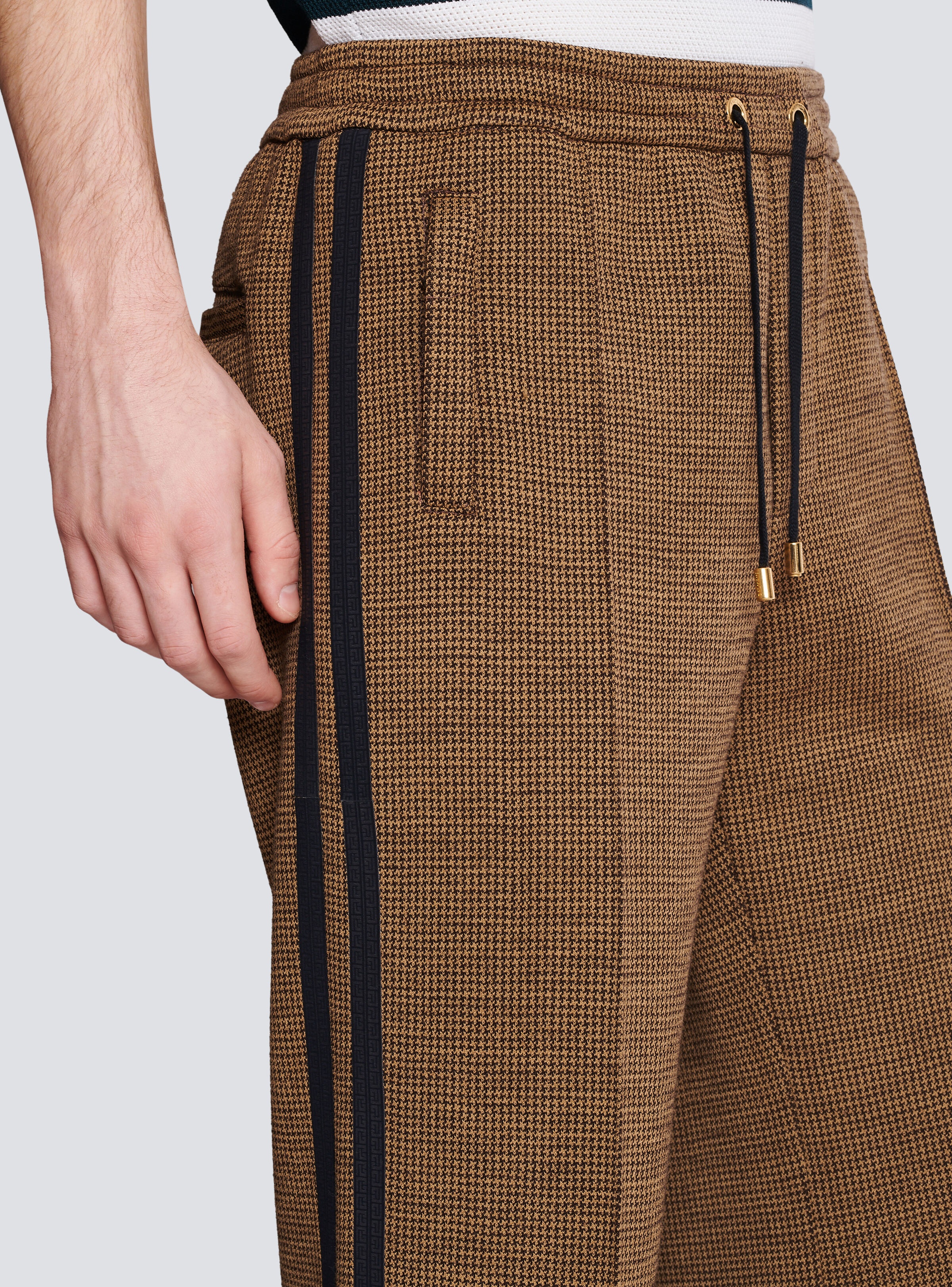 Casual houndstooth jacquard trousers - 6