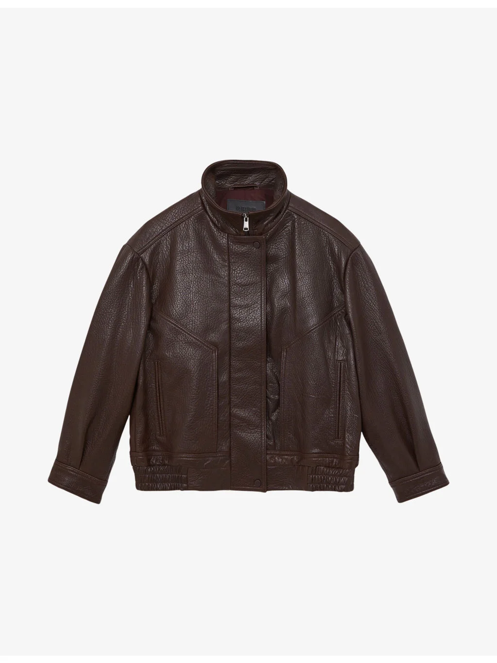 Kiara Oversized Leather Bomber Jacket - 1