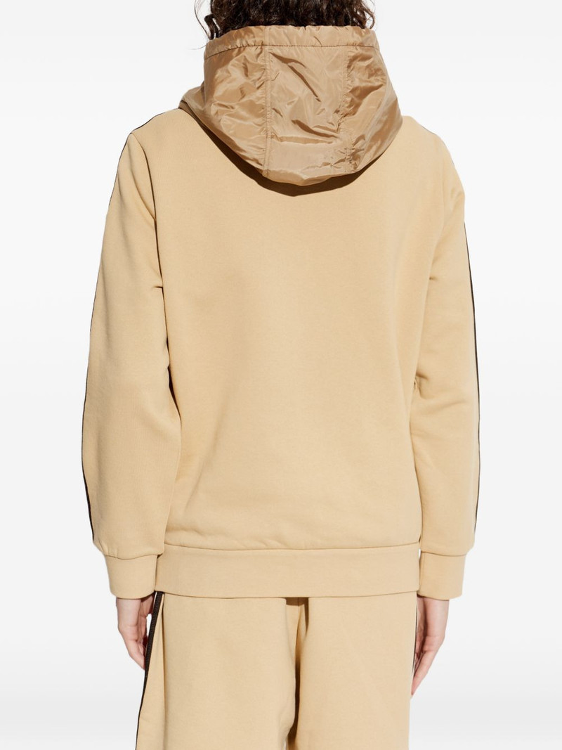 striped logo-detail zip-up cotton hoodie 4