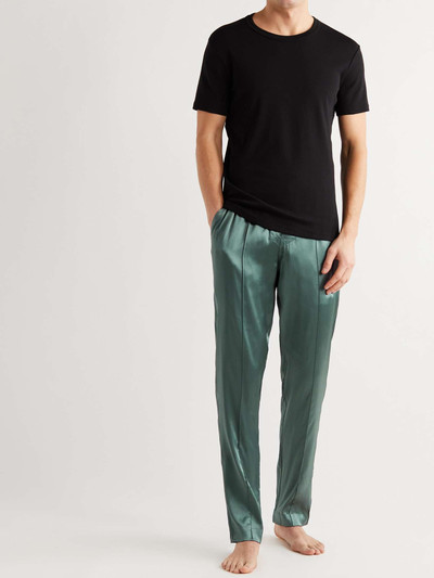 TOM FORD Velvet-Trimmed Stretch-Silk Satin Pyjama Trousers outlook