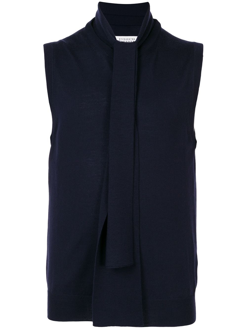 sleeveless scarf neck vest - 1