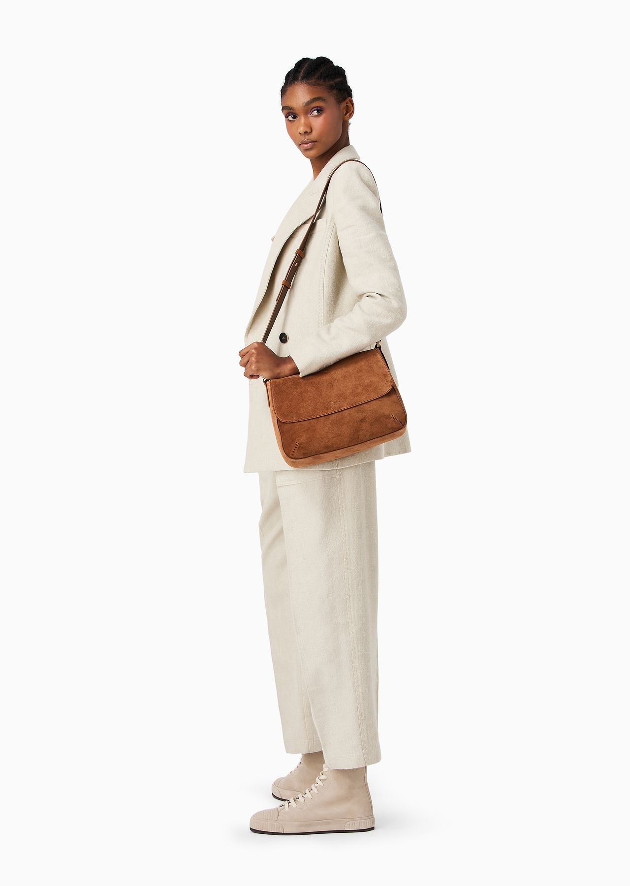 Medium la Prima Soft baguette bag in suede - 6