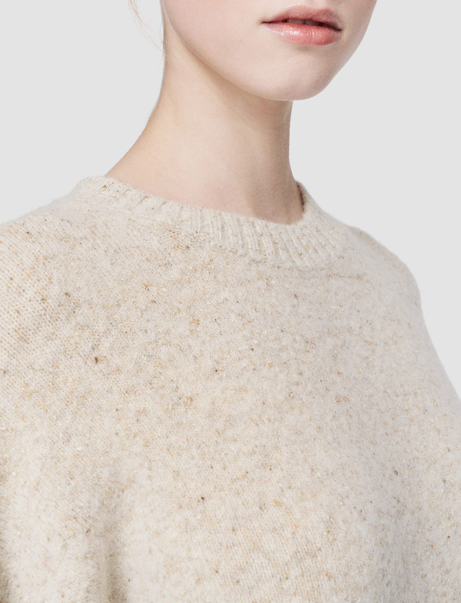 Alpaca Tweed Knit Round Neck Jumper - 5