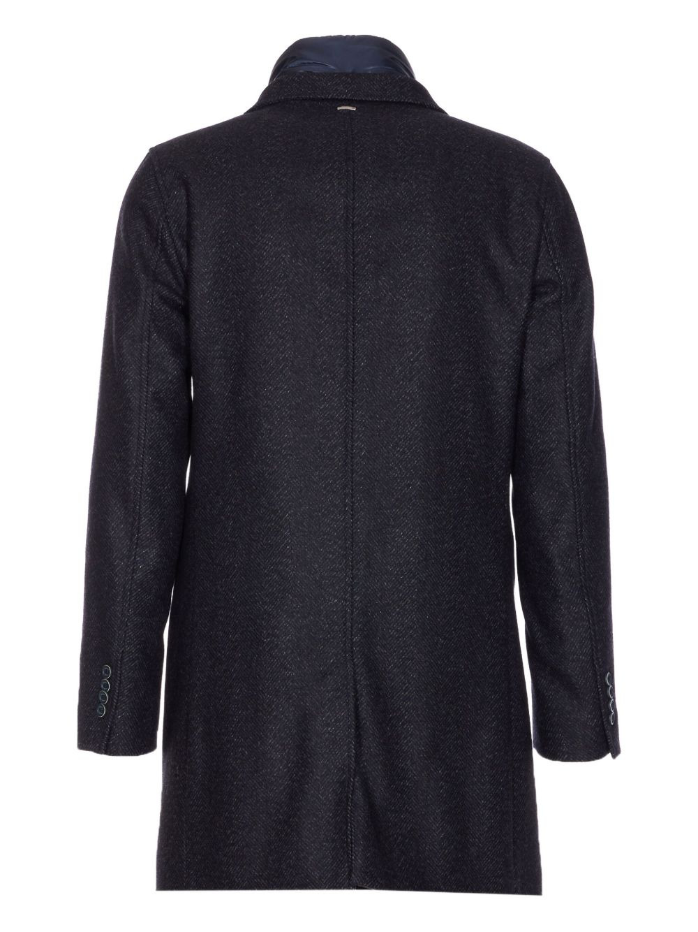 herringbone single-breasted coat - 2