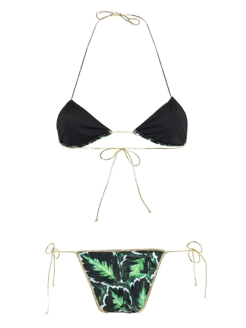 Reina Olga Sam leaf-print bikini set outlook