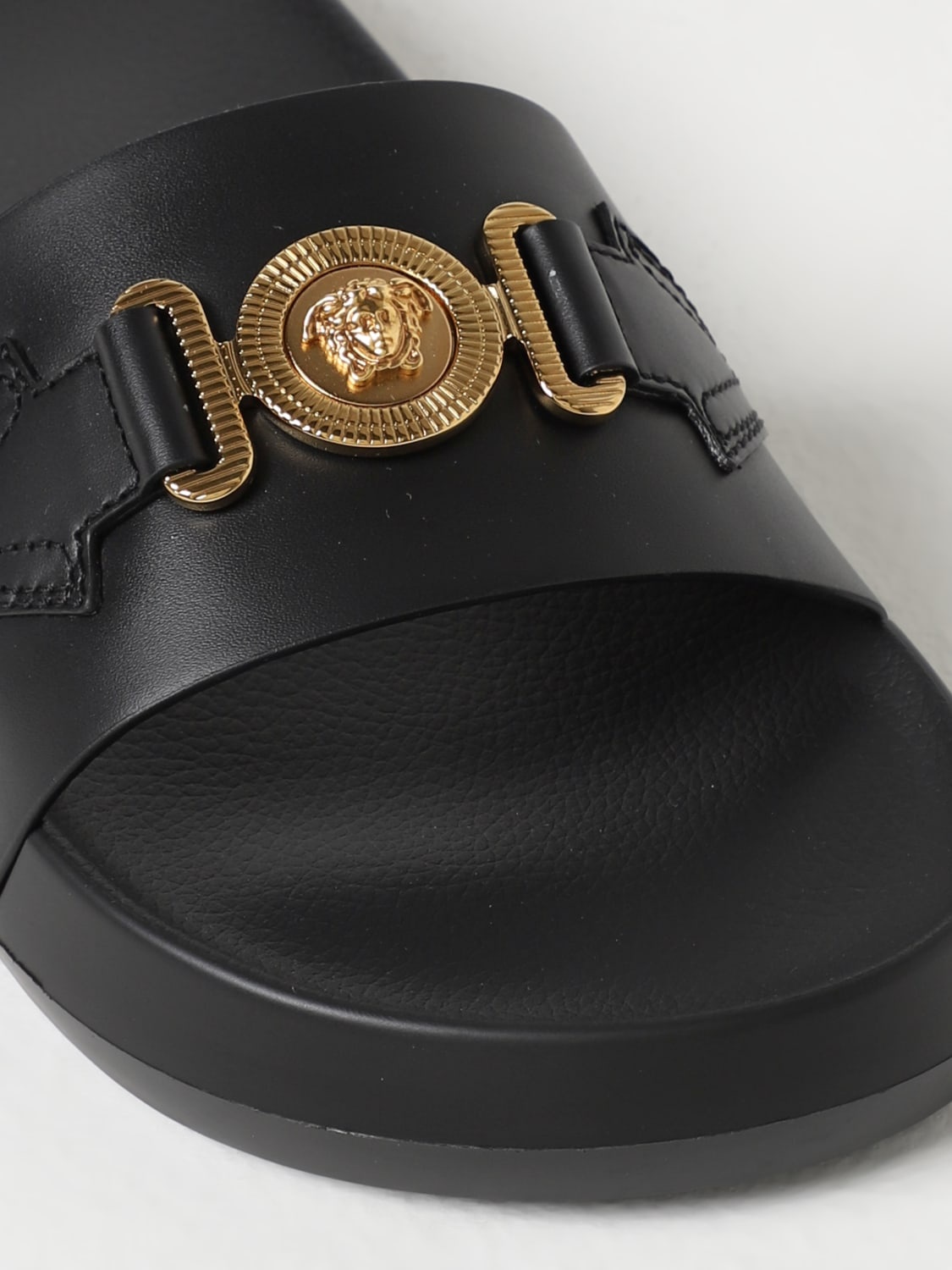 Versace slides in leather with Medusa - 4