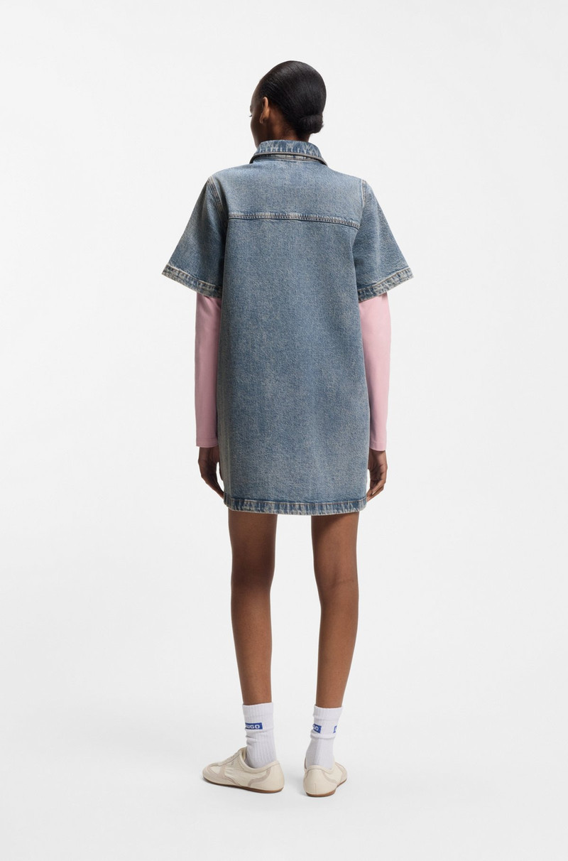 A-LINE DRESS IN COMFORT-STRETCH DENIM 5