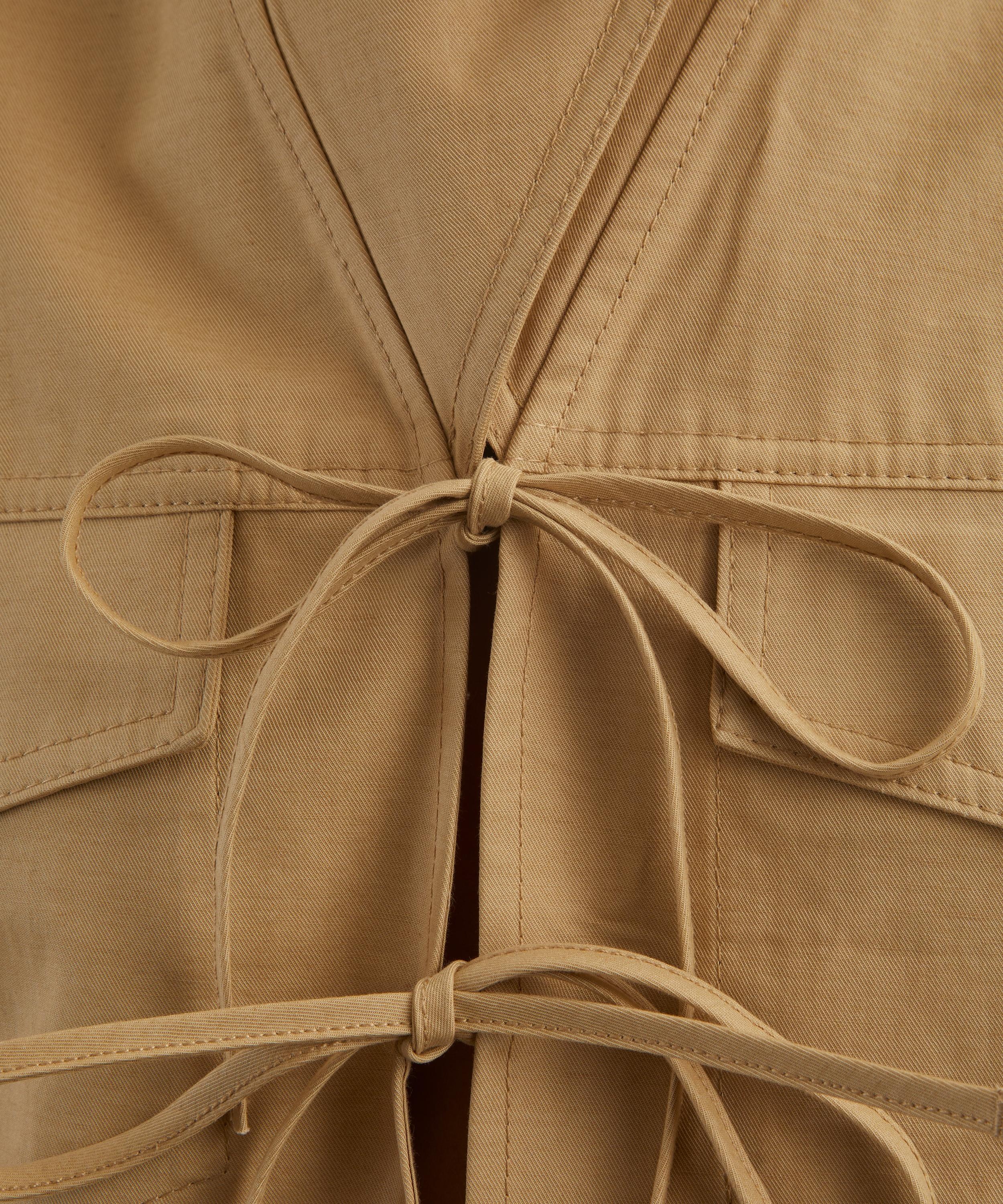 Beige Stretch Cotton Blouse - 5
