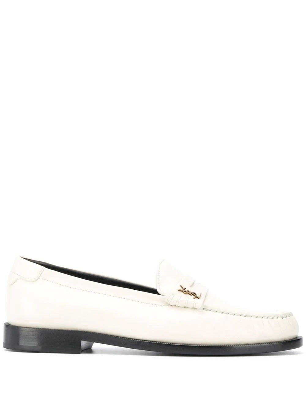 monogram plaque loafers - 1