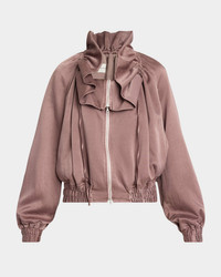 Dries Van Noten Voly Ruffle Zip Jacket | neimanmarcus