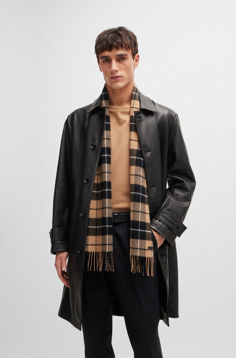 BOSS WOOL SCARF WITH TWISTED FRINGES outlook