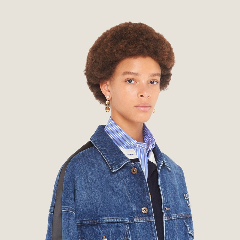 Miu Miu Metal and pearl earrings outlook