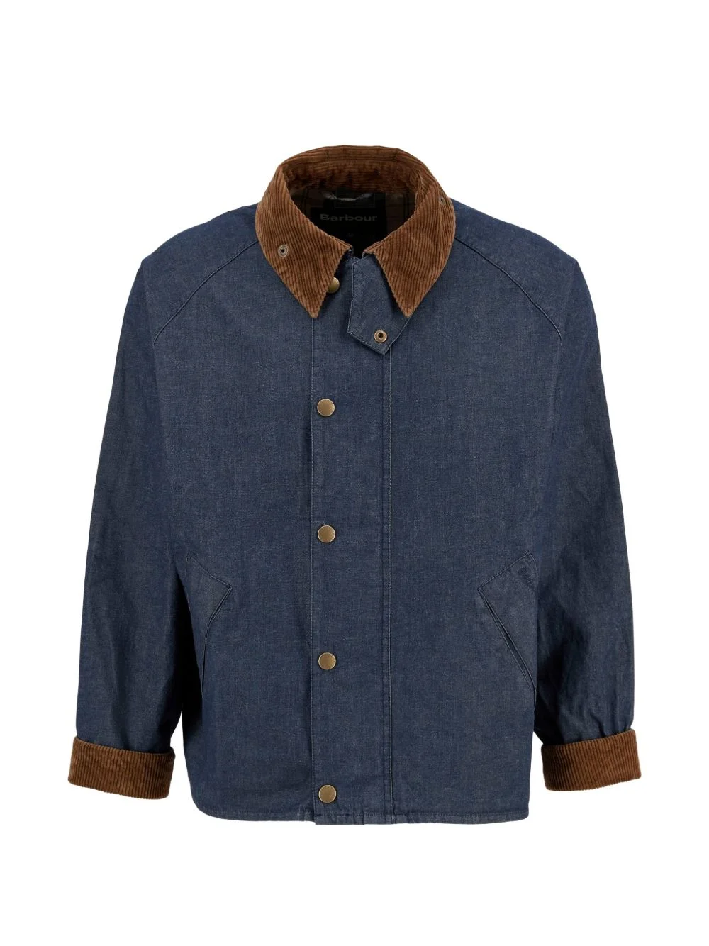 corduroy-collar denim jacket - 1