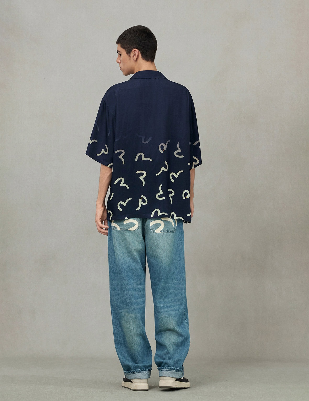 Allover Seagull Print Boxy Short-Sleeve Shirt - 4