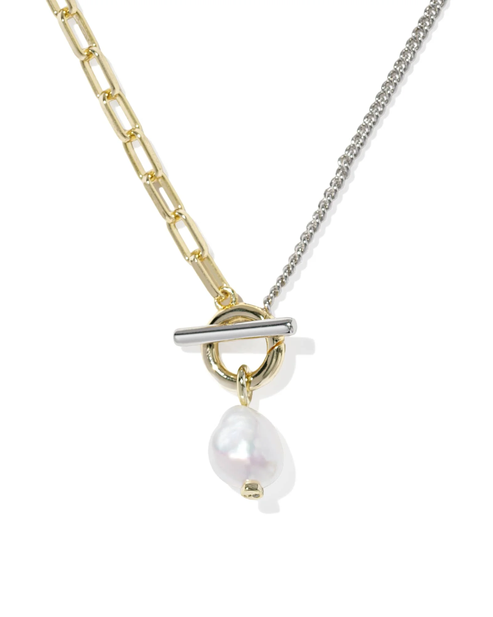 Leighton Convertible Mixed Metal Pearl Chain Necklace - 1