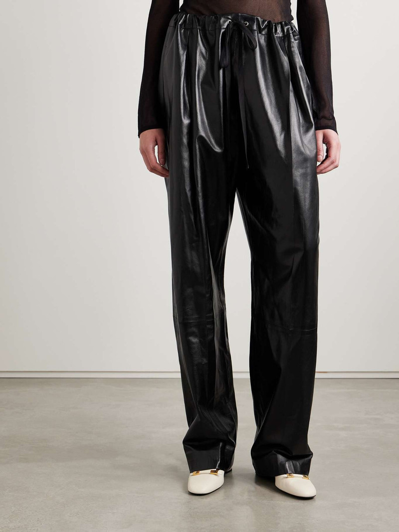 Trenton pleated leather pants Black 3