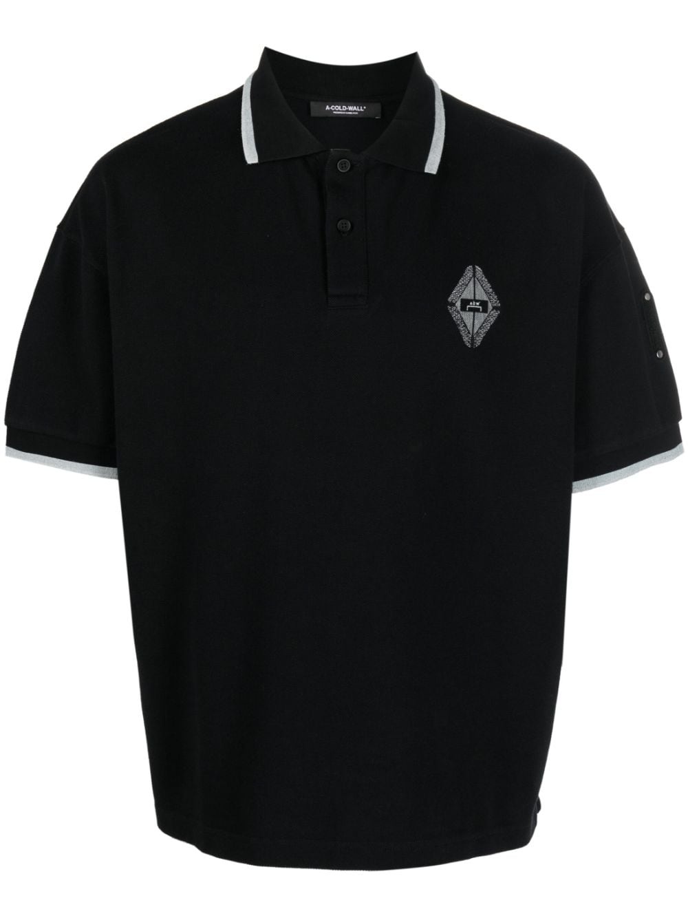 monogram-jacquard stripe-trim polo shirt - 1