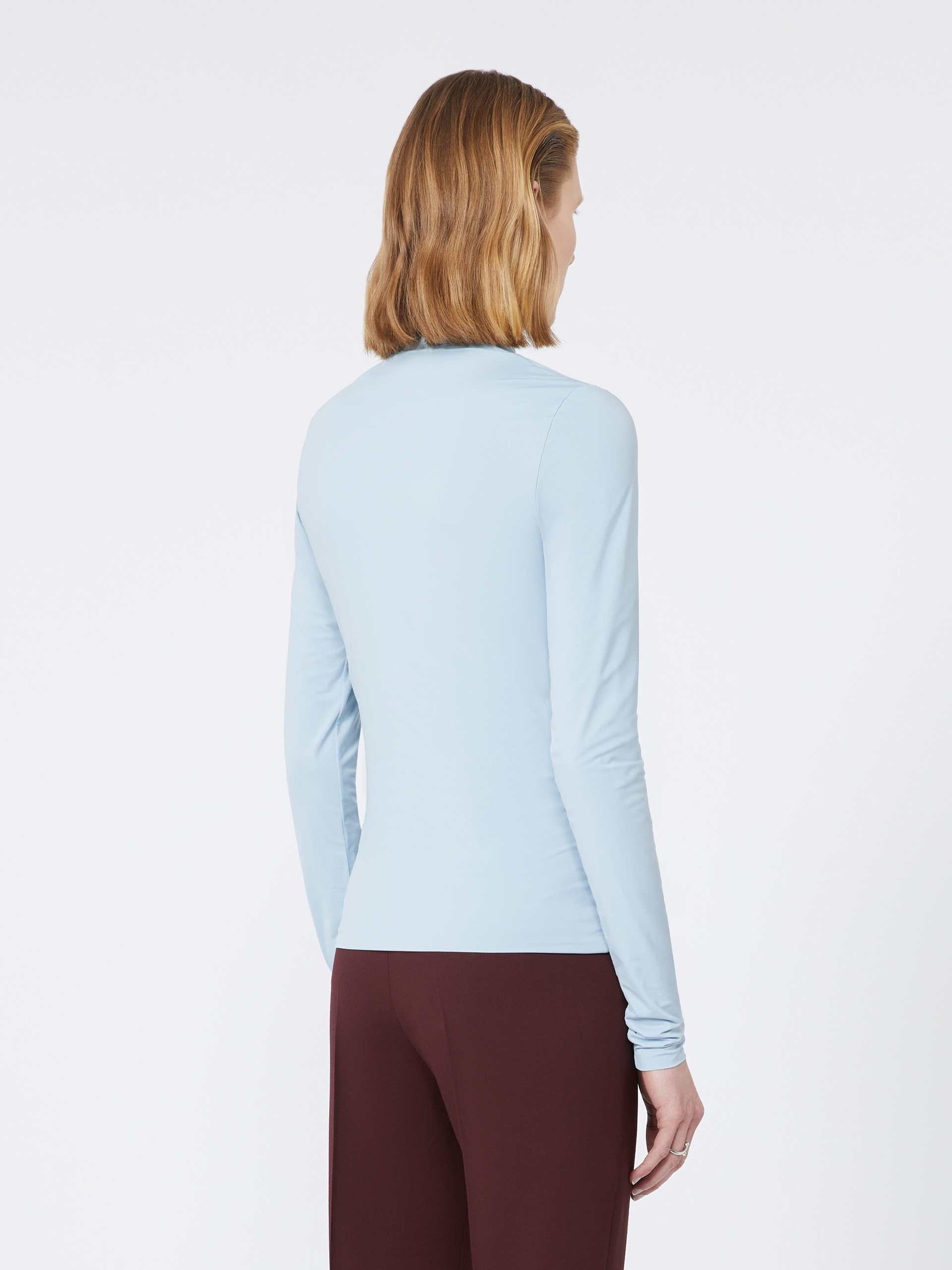 STONE Skintight jersey polo-neck sweater - 4