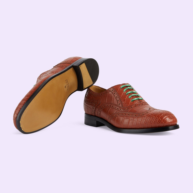 Men's crocodile lace-up shoe 6