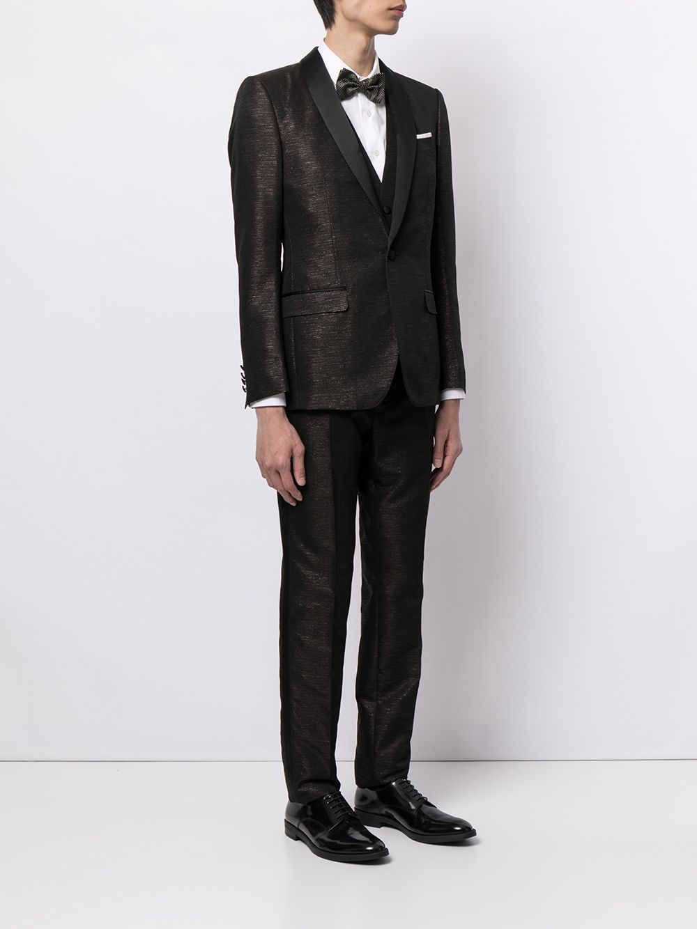 laminated-effect three-piece tuxedo - 3