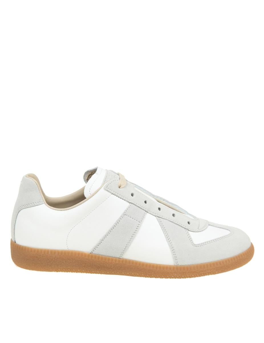 MAISON MARGIELA SUEDE AND FABRIC SNEAKERS - 1
