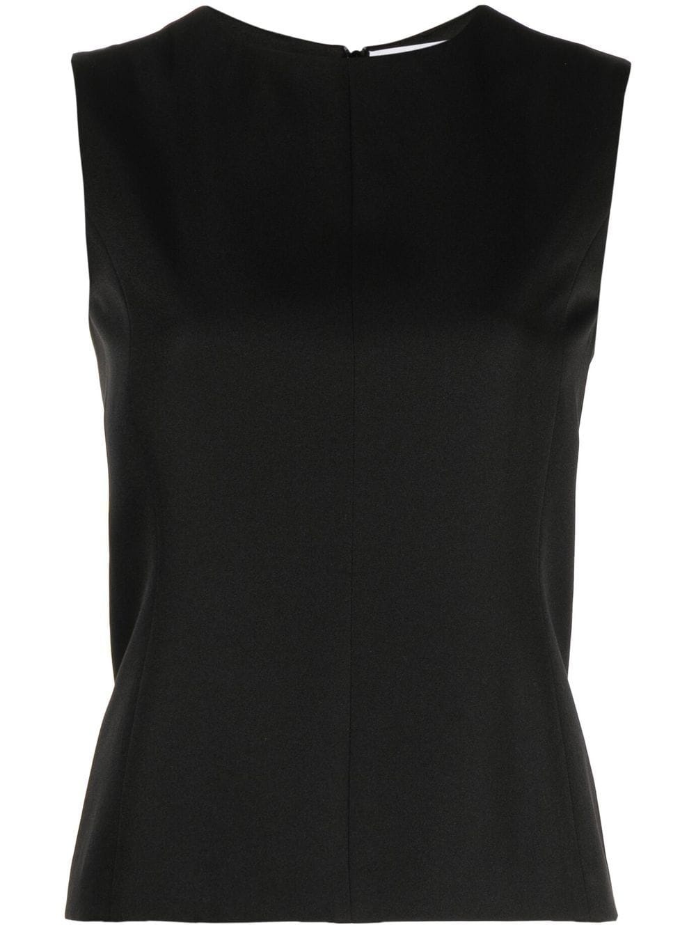 reverse detail sleeveless top - 1