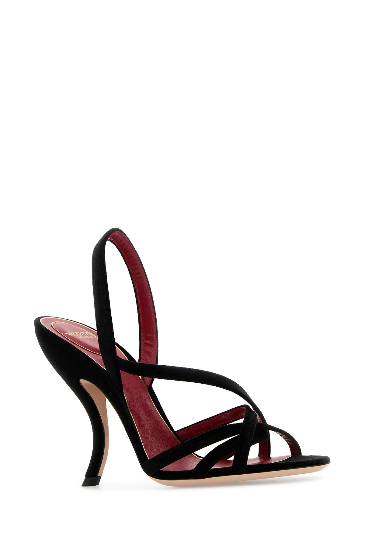 Black velvet Vlogo Signature sandals - 2
