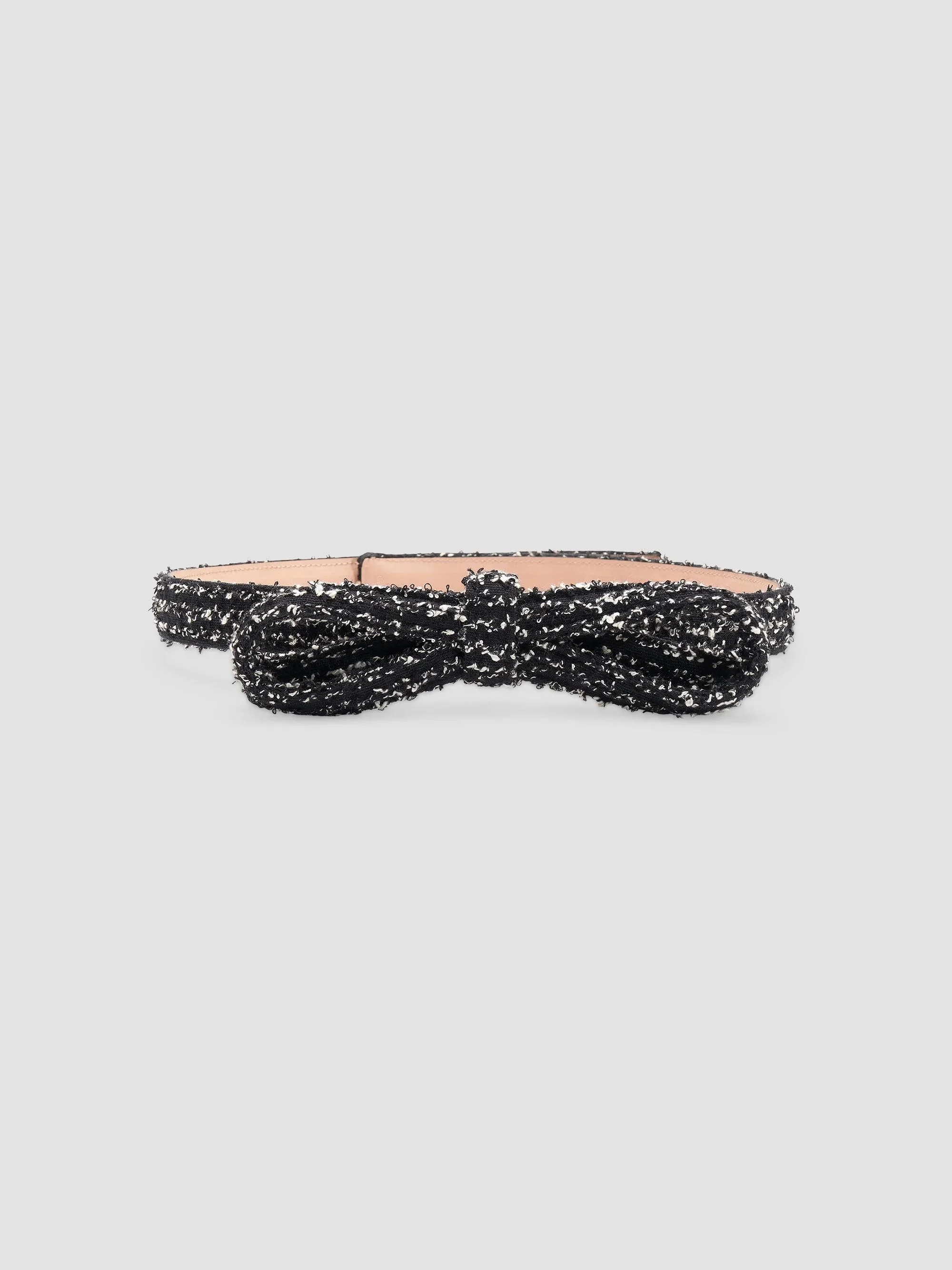 Women's Bow Tweed Belt - Black - 1