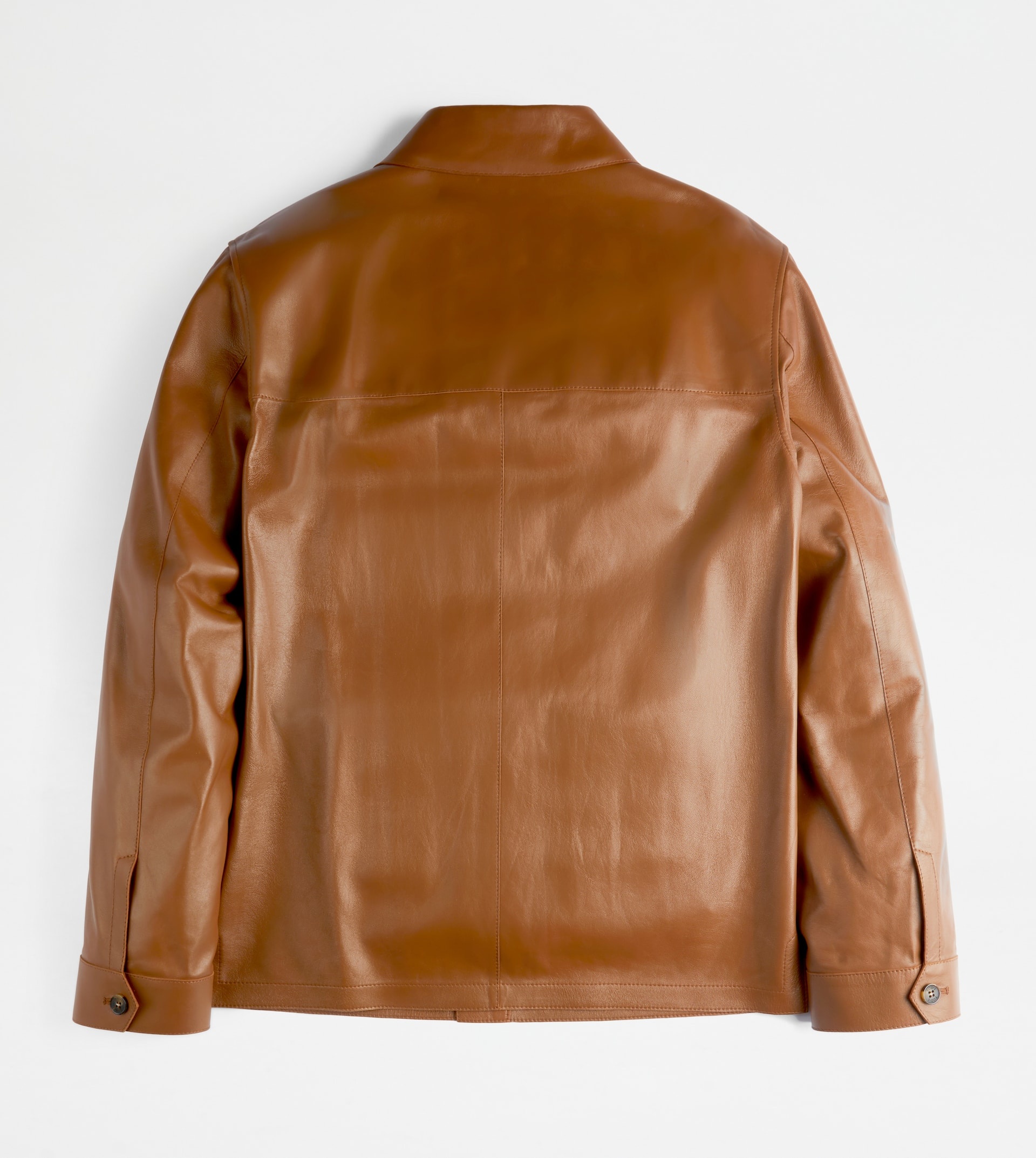 OVER SHIRT IN NAPPA LEATHER - BROWN - 8