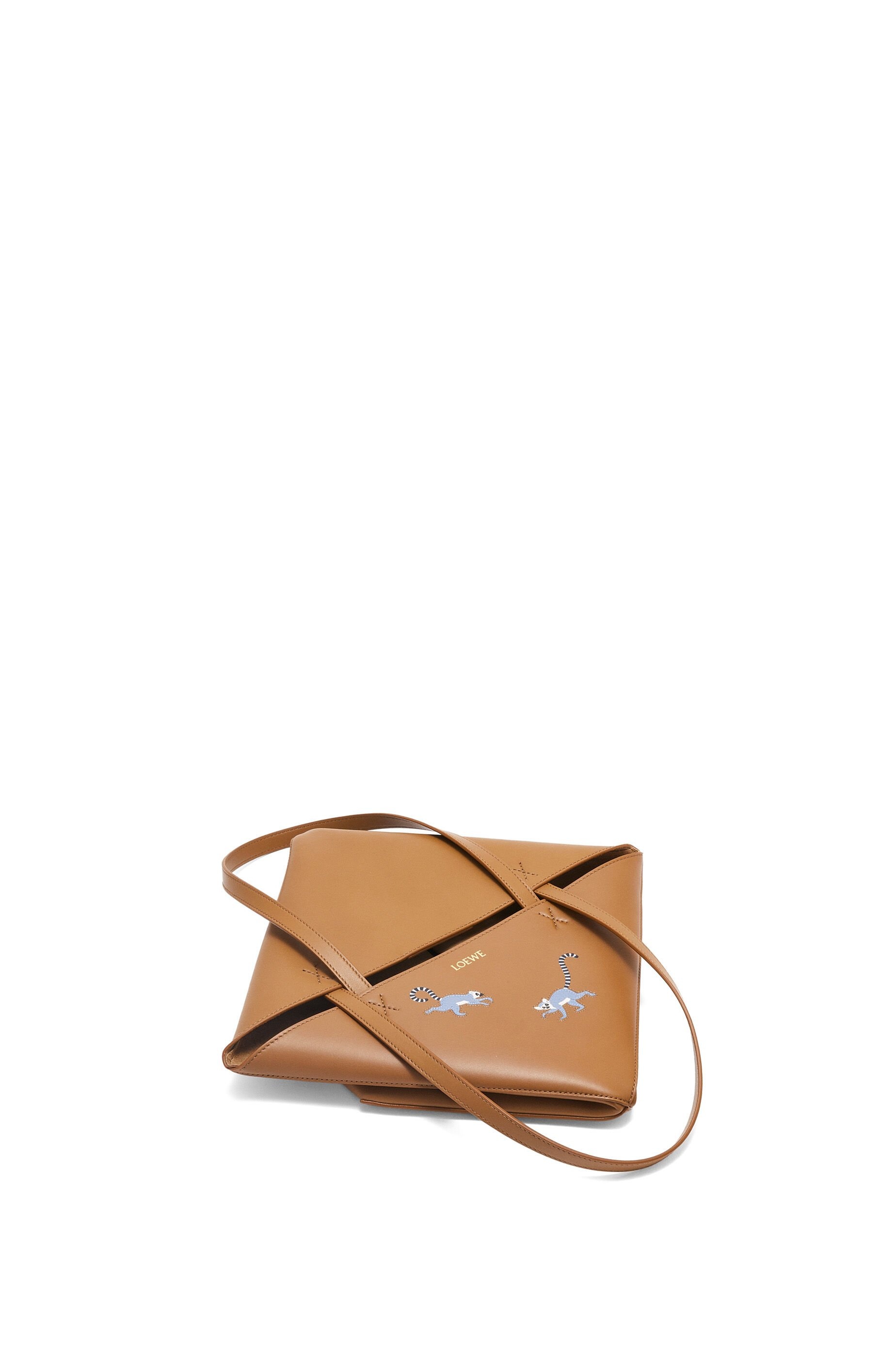Lemur Puzzle Fold tote in shiny calfskin - 6