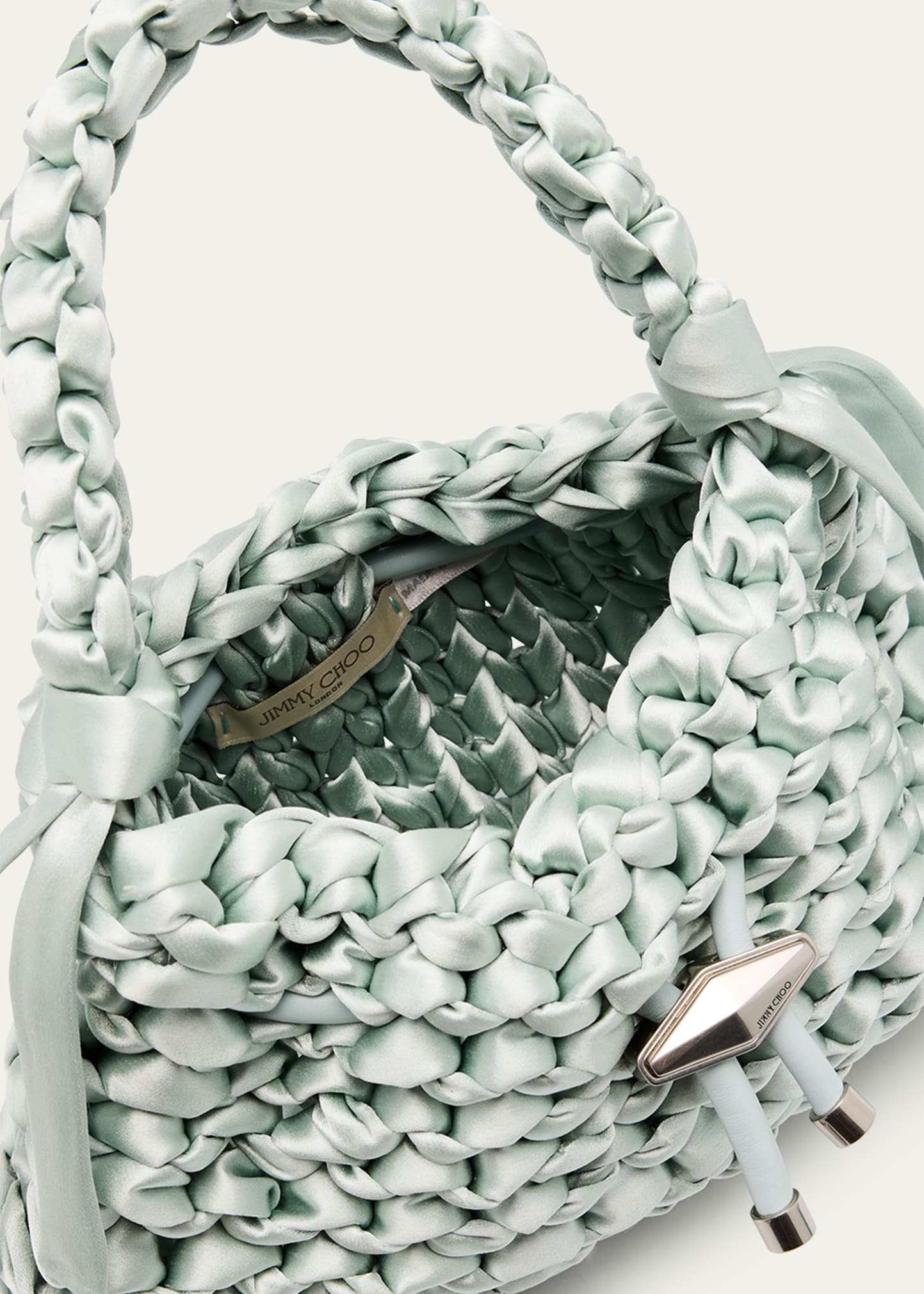 Cinch Small Woven Satin Top-Handle Bag - 4