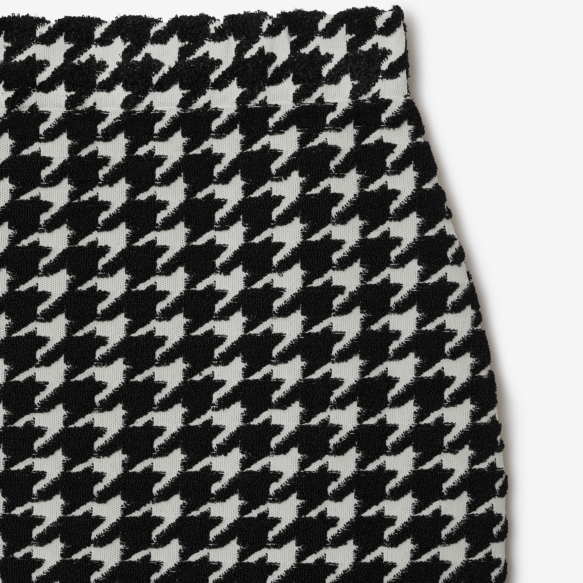 Houndstooth Nylon Blend Mini Skirt - 6