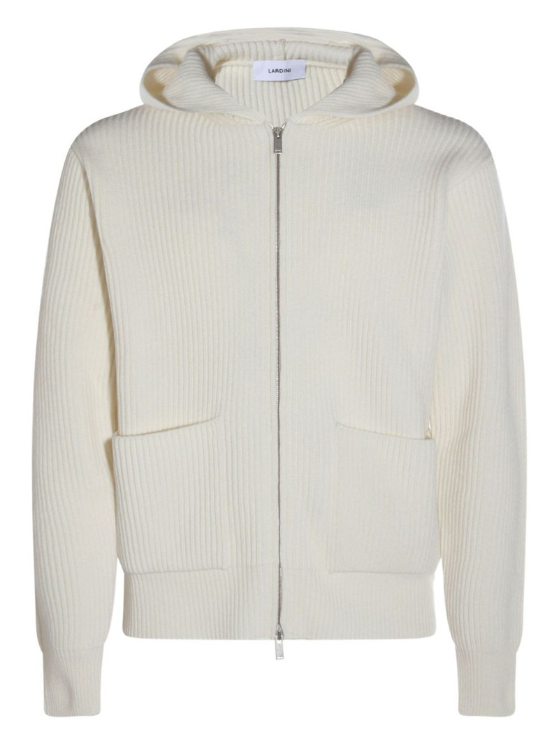 ribbed zip-up knitted hoodie 1