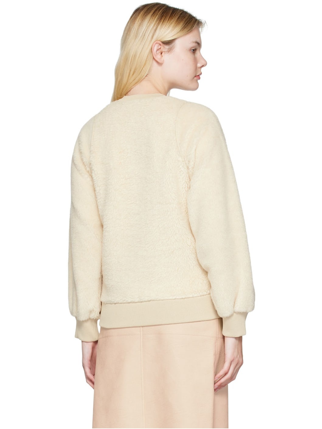 Beige V-Neck Sweater - 3