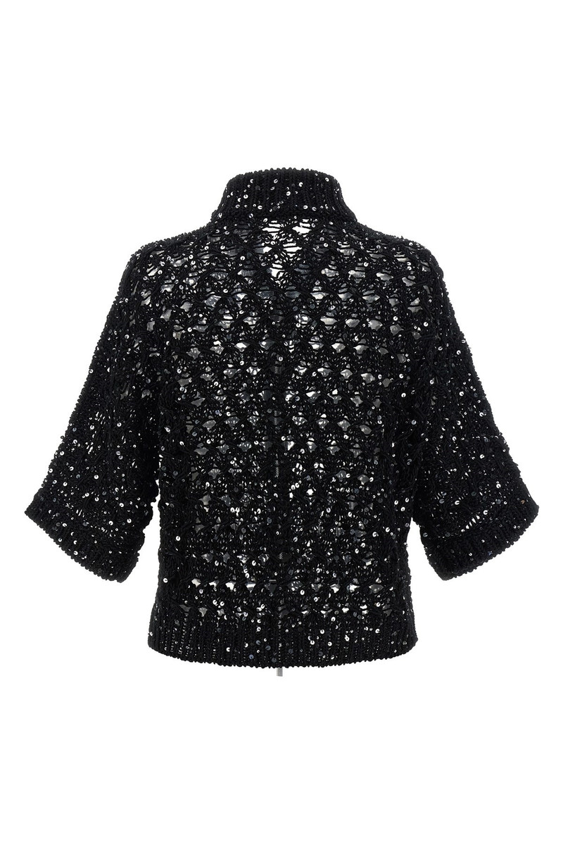 PESERICO Sequin mesh cardigan outlook