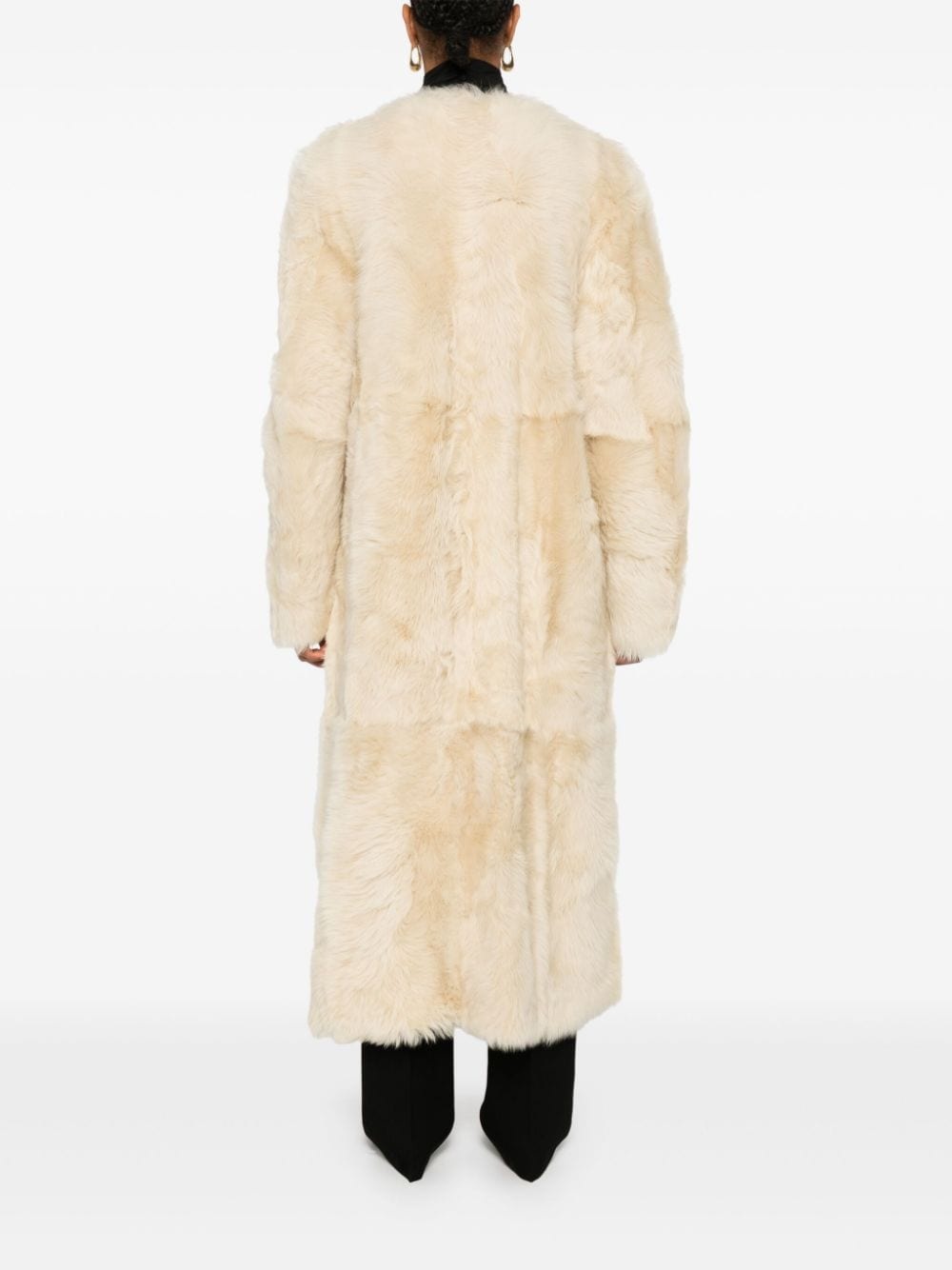 silky shearling coat - 4