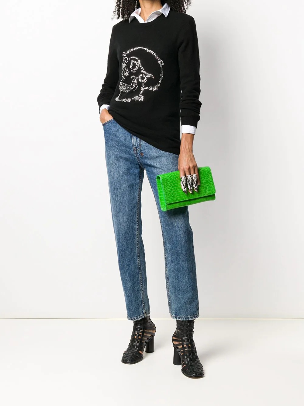 embellished skull jumper - 2