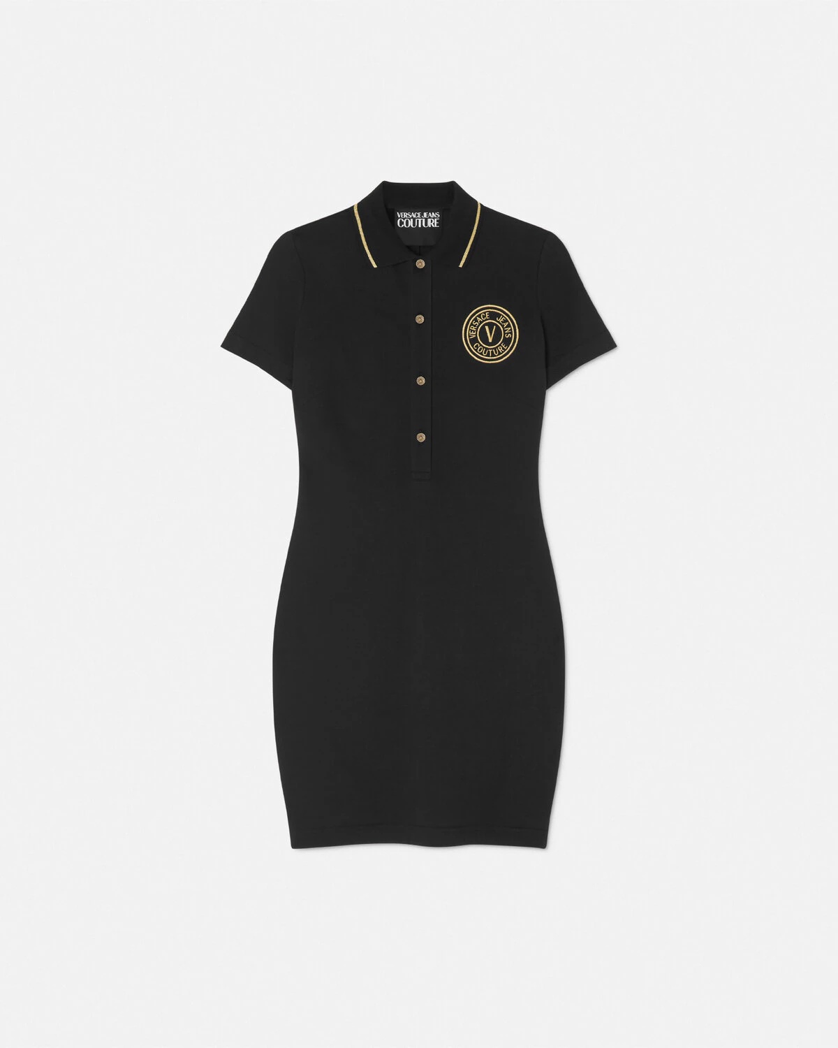 V-Emblem Midi Polo Dress - 1
