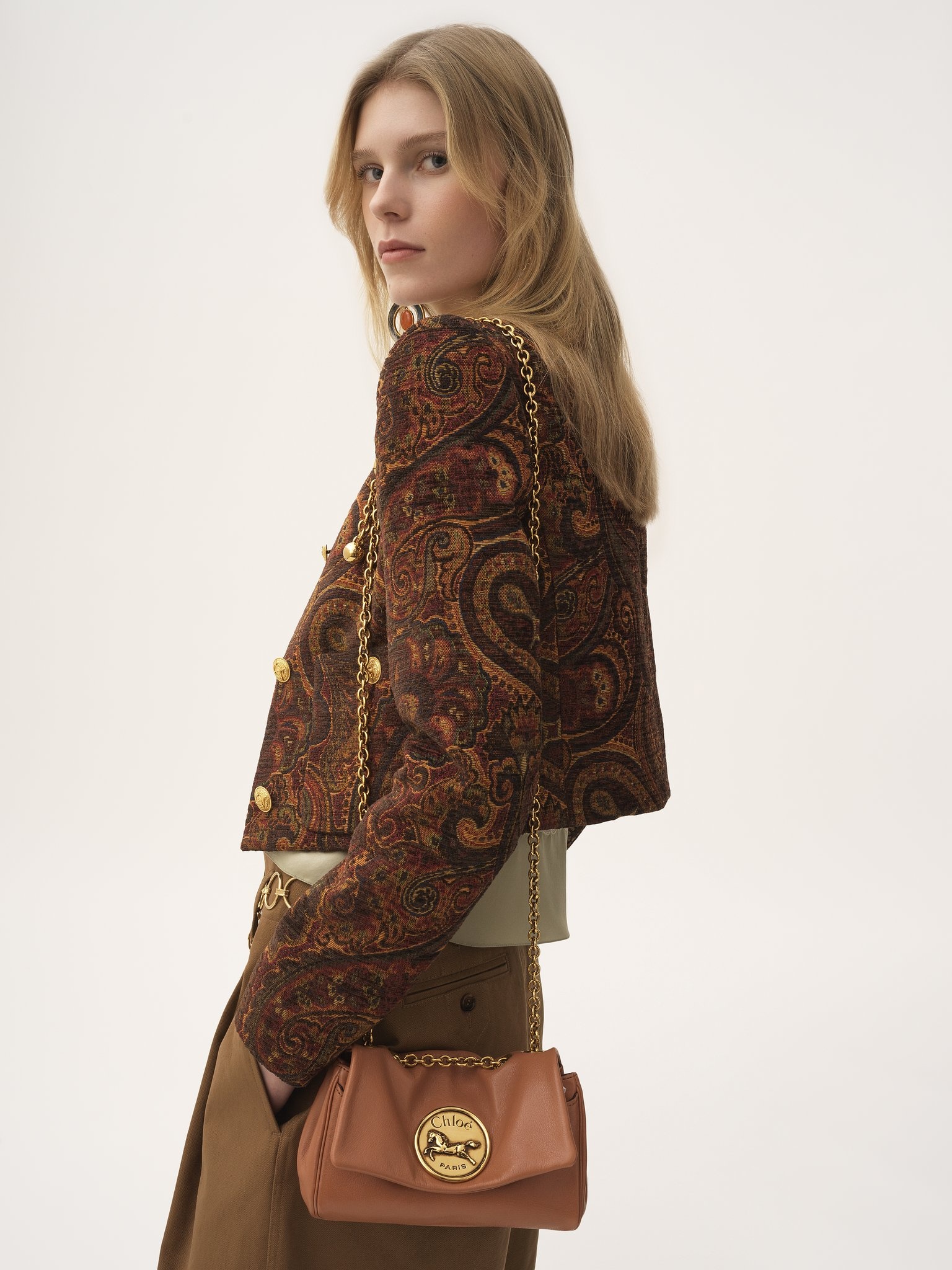 SMALL CHLOÉ HERITAGE SHOULDER BAG IN GRAINED LEATHER - 2