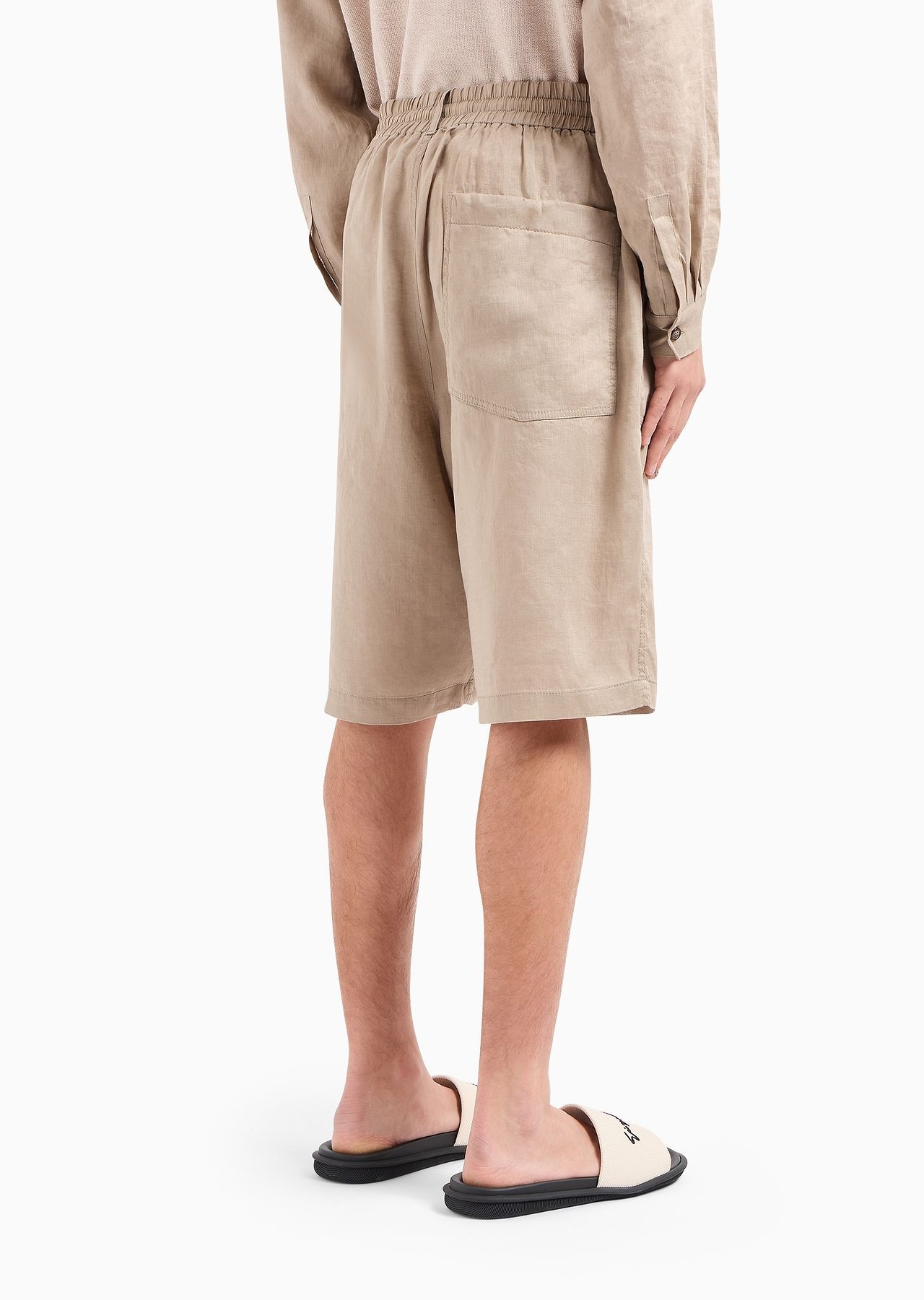 Linen canvas Bermuda shorts - 3