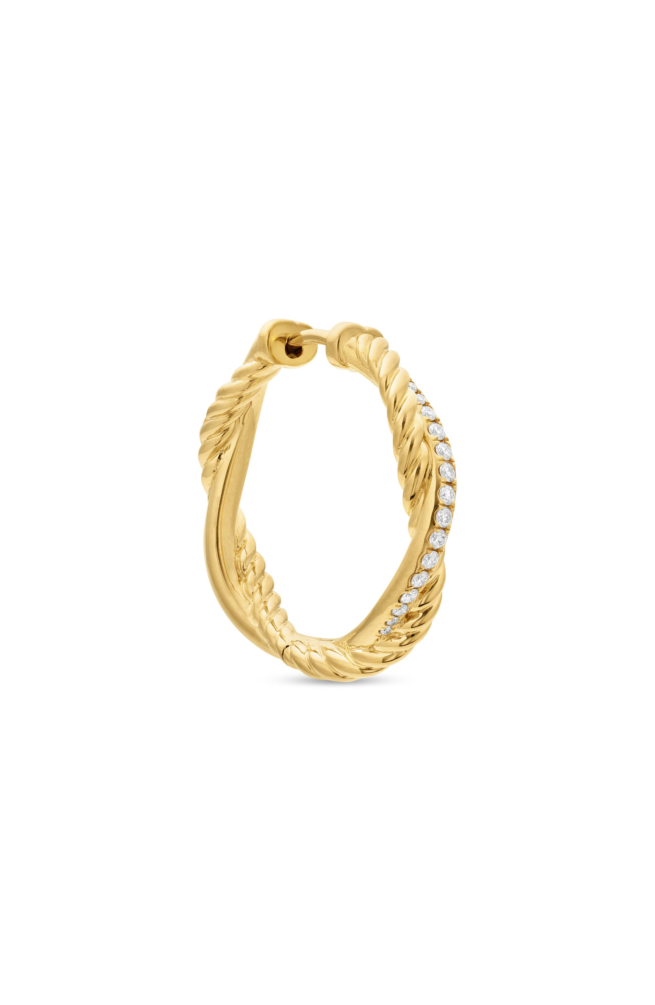 David Yurman Petite Infinity Hoop Earrings in 18K Yellow Gold with Pavé Diamonds at Nordstrom - 4