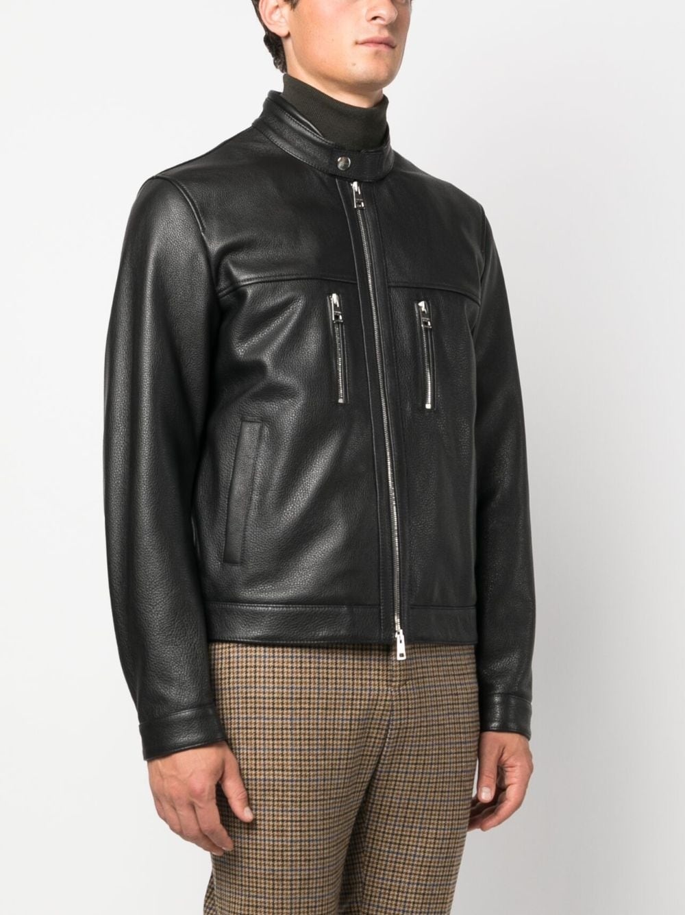 leather biker jacket - 3