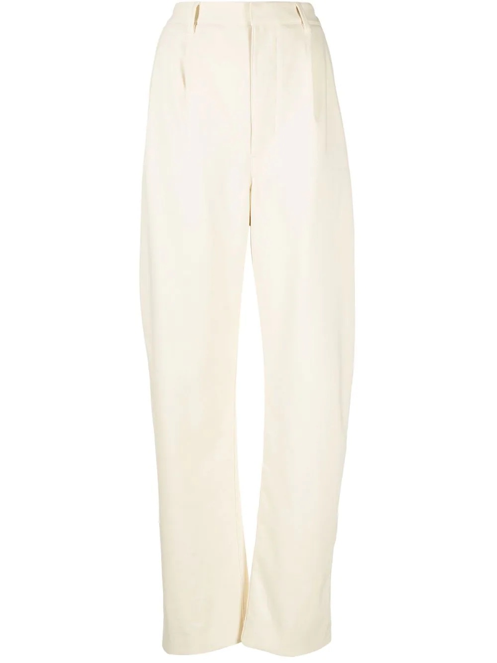 straight-leg cotton-blend trousers - 1