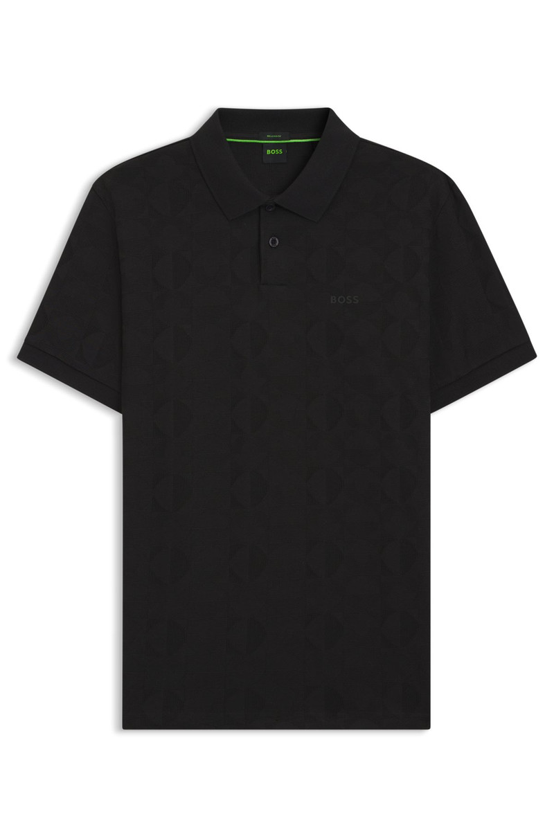 COTTON POLO SHIRT WITH CIRCLE JACQUARD 1