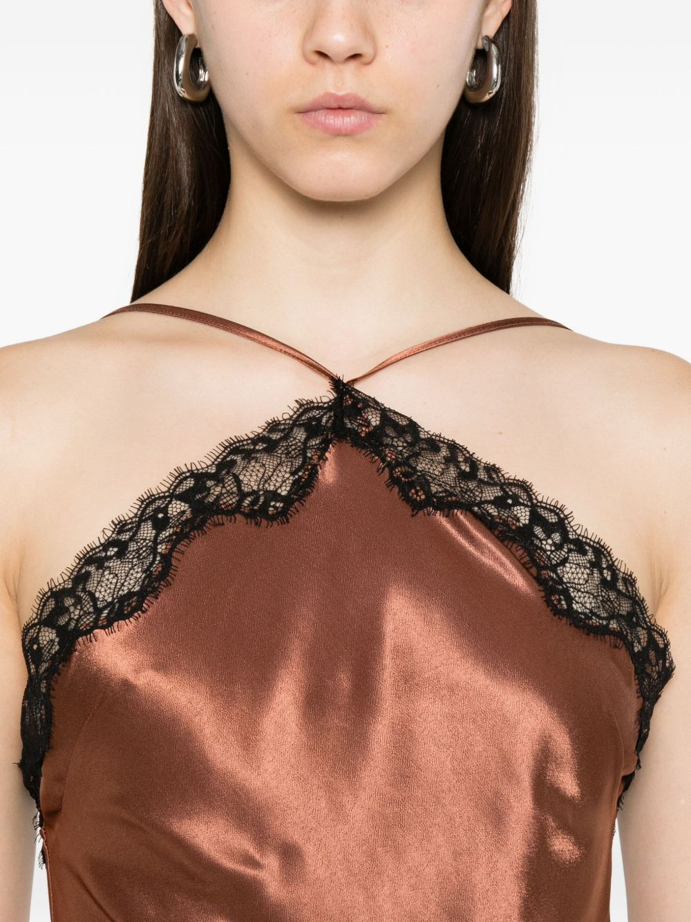 Harlan lace-trimmed slip dress - 5
