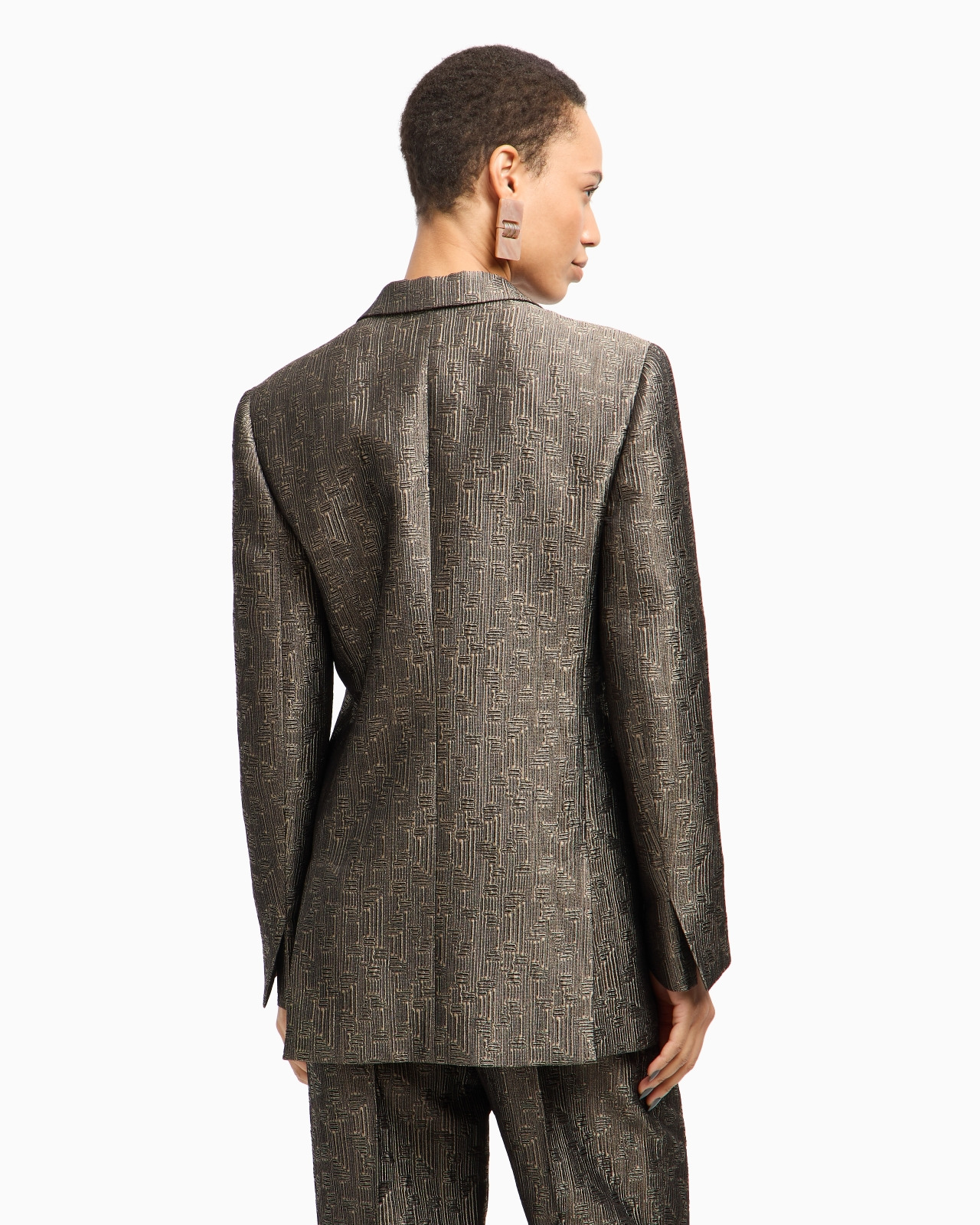JACQUARD SILK AND WOOL SINGLE-BREASTED JACKET - 3